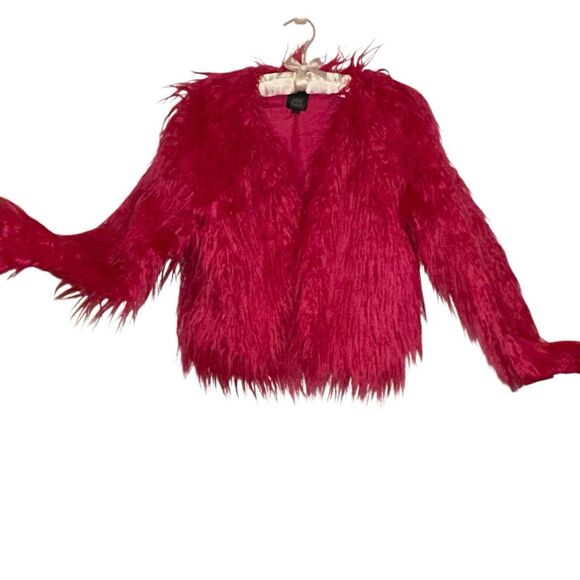 Wild Fable Fusia long faux hair jacket - Picture 1 of 8